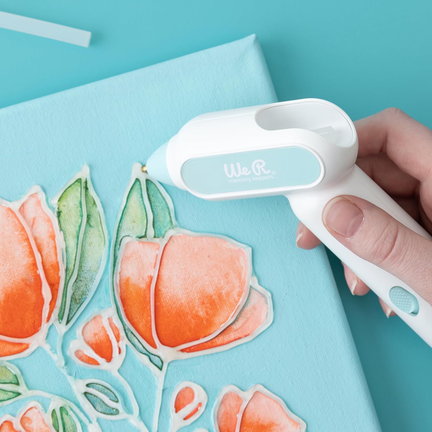 Lifestyle photo of We R Makers Creative Flow Glue Gun in use