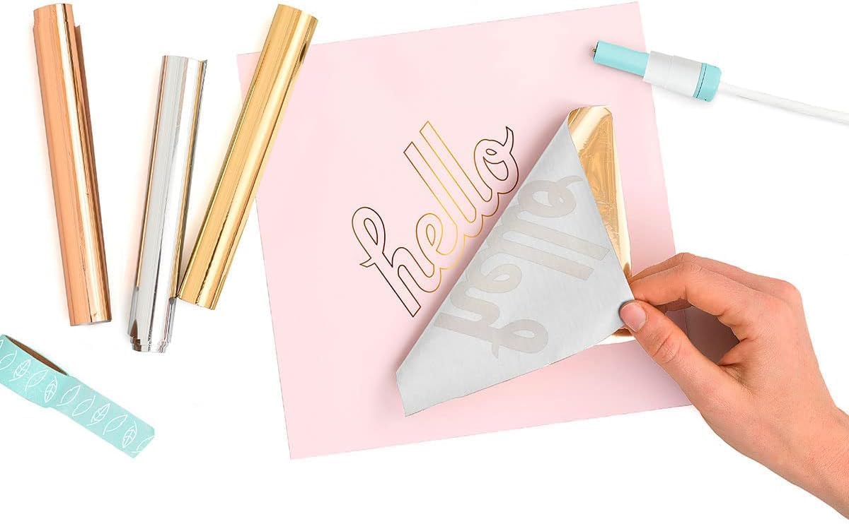 Lifestyle image of a a craft created by the We R Makers Foil Quill Starter Kit.