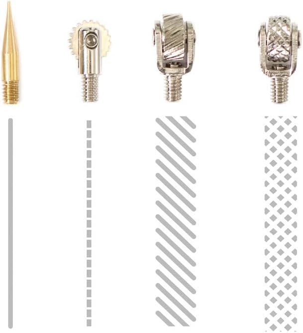 Items included in the We R Makers Fuse 4 Piece Decorative Tips.