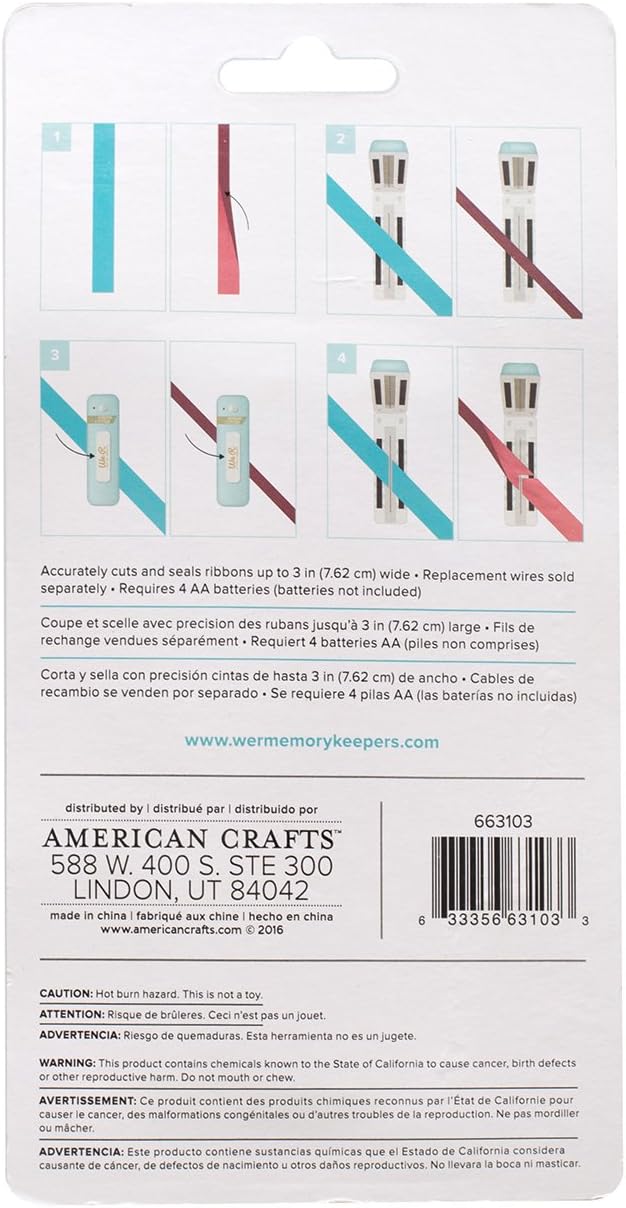 Sticky Back Ribbon Cutter We R Makers Heated Ribbon Cutter & Sealer – American Crafts