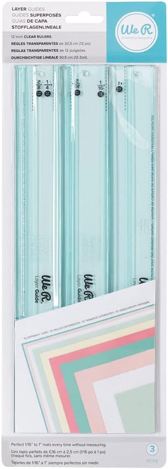 Front packaging of the We R Makers Layer Guides Tool.