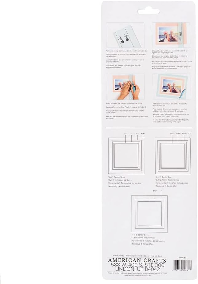 Back packaging of the We R Makers Layer Guides Tool.