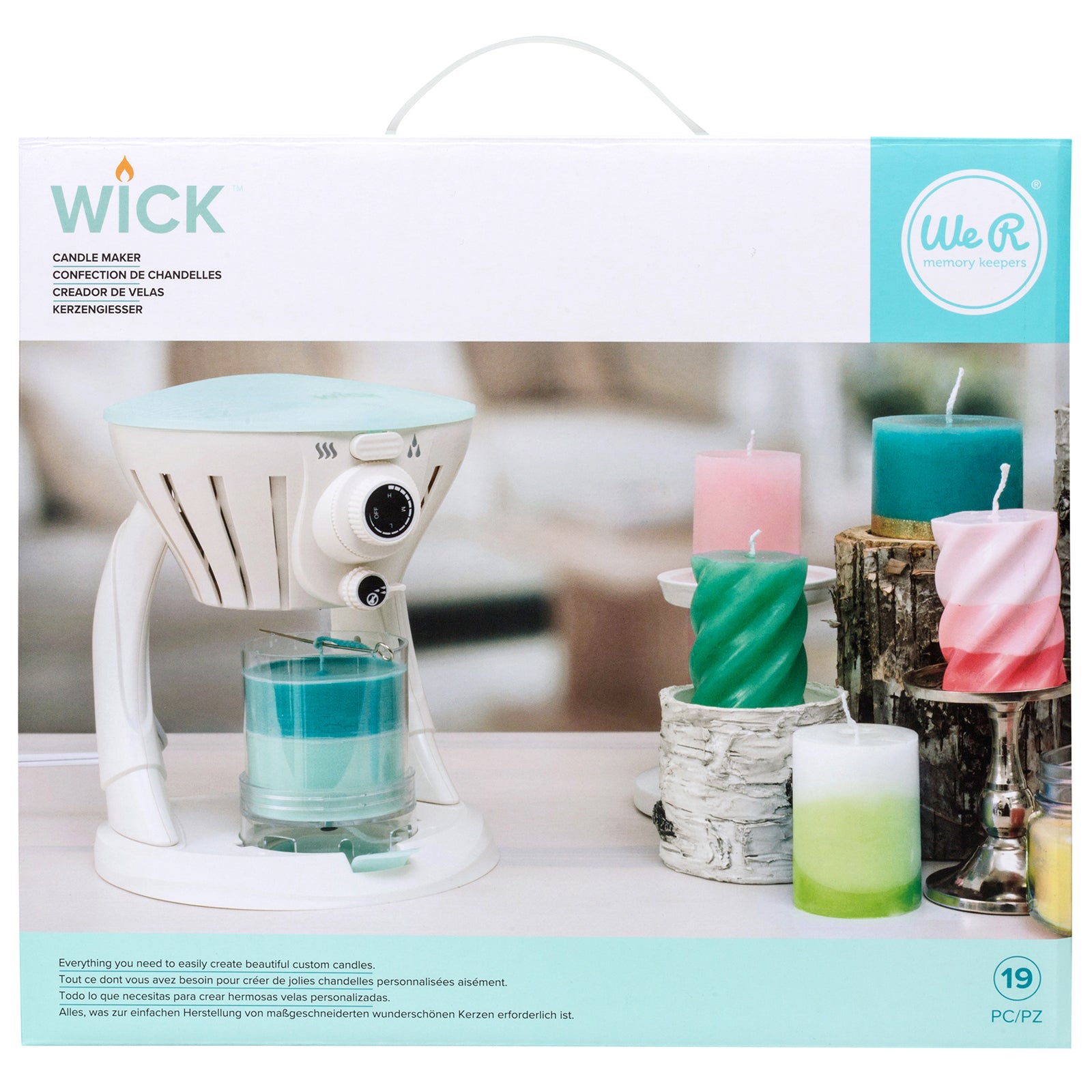 Front packaging of the We R Makers Wick Candle Making Kit.