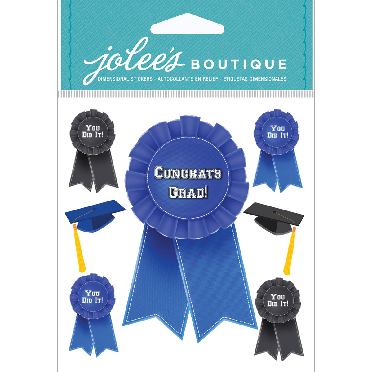 Jolee's Seasonal Stickers-Graduation Caps & Ribbons