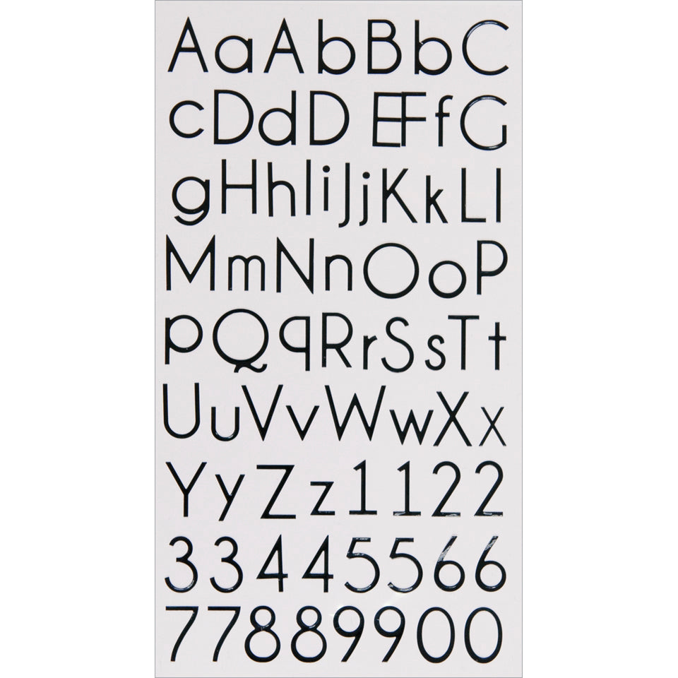 Sticko Alphabet Stickers-Thin Upright Black