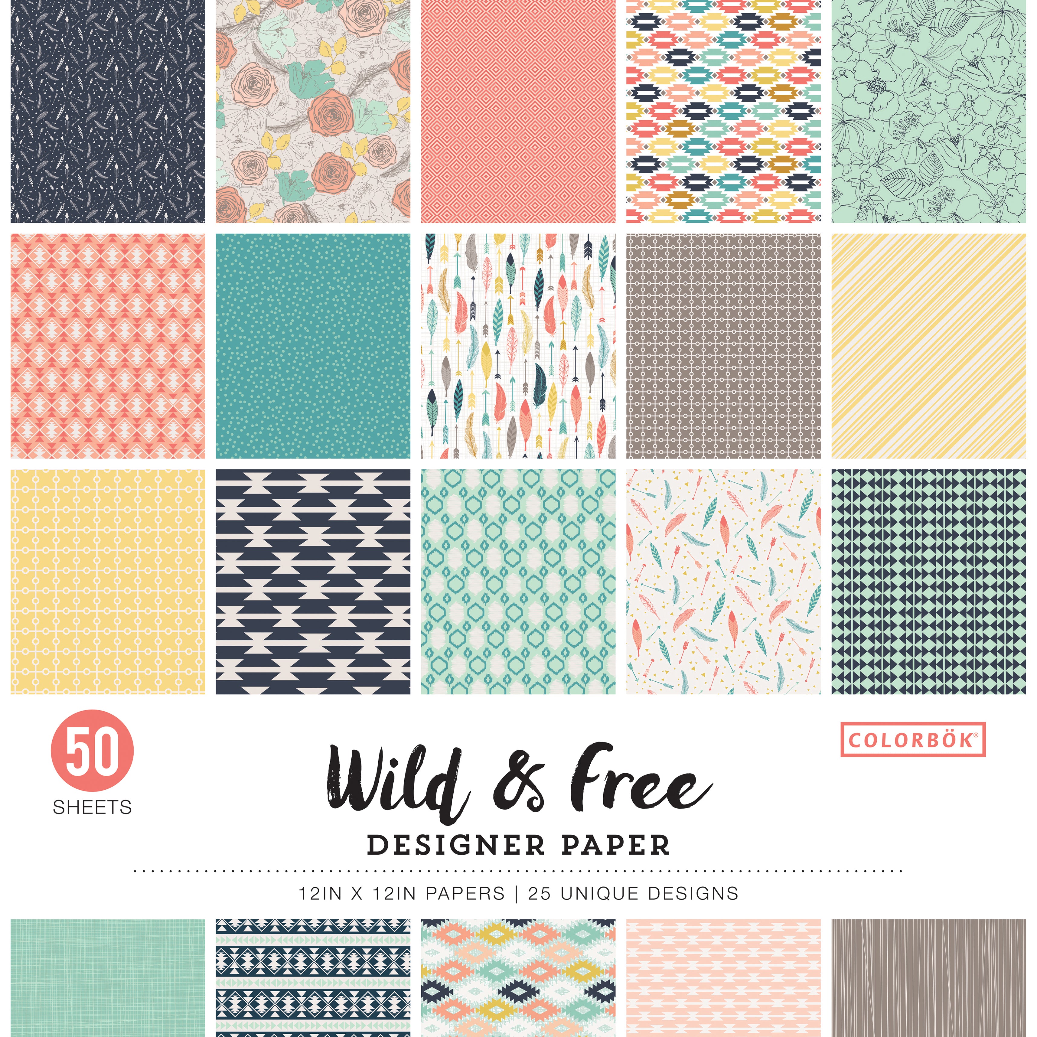 Colorbok Designer Wild & Free 12x12" Paper Pack