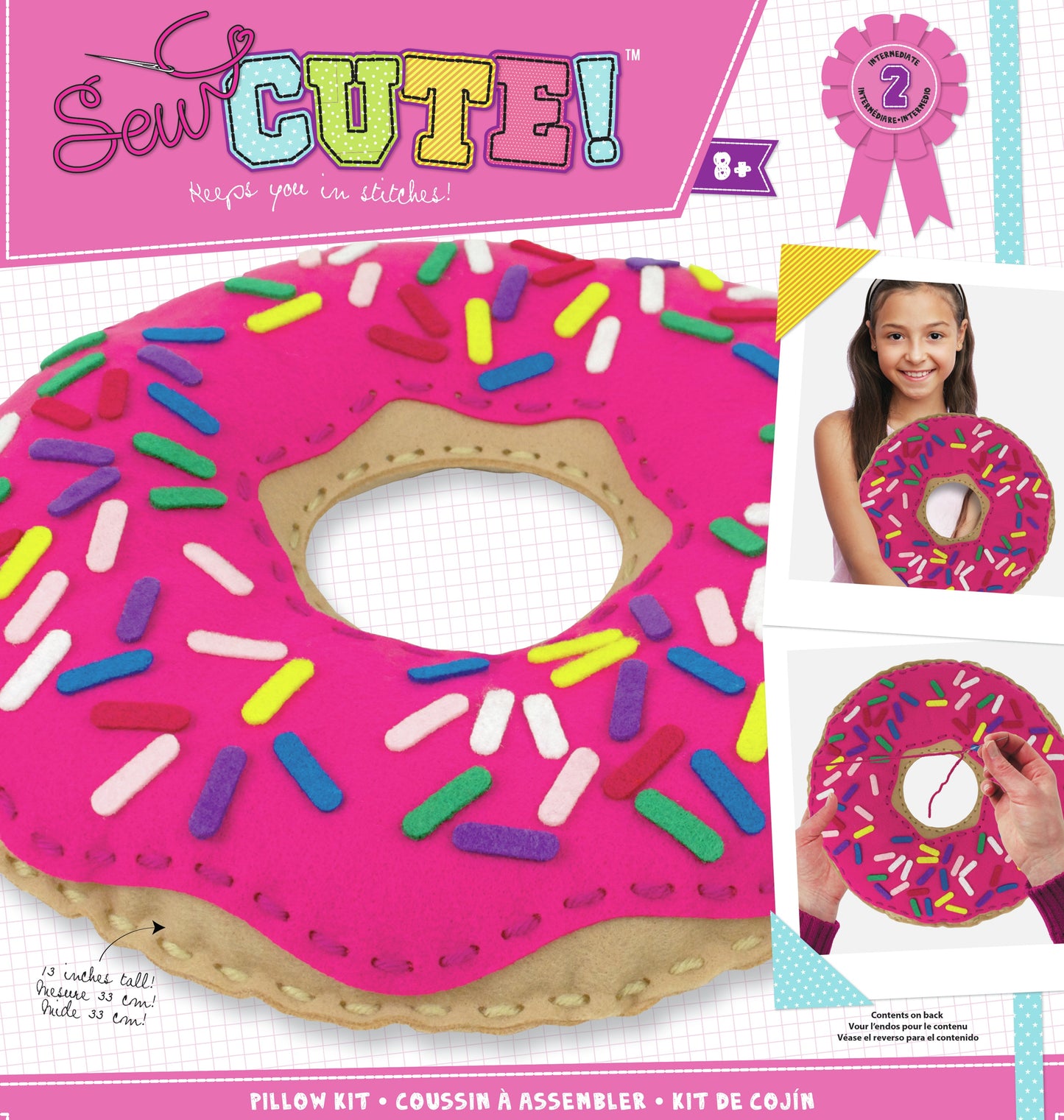 Sew Cute! Felt Pillow Kit-Doughnut