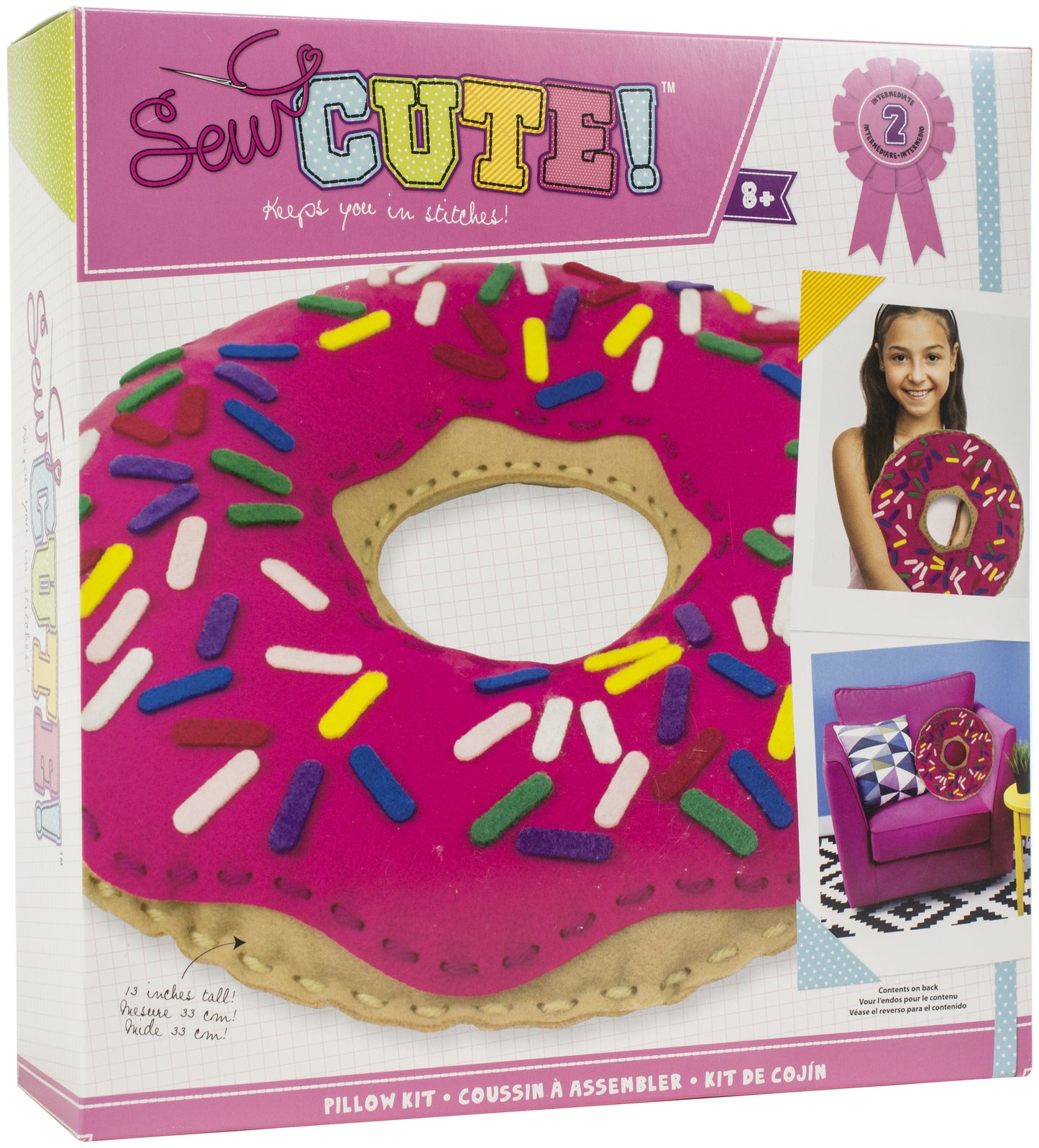 Sew Cute! Felt Pillow Kit-Doughnut