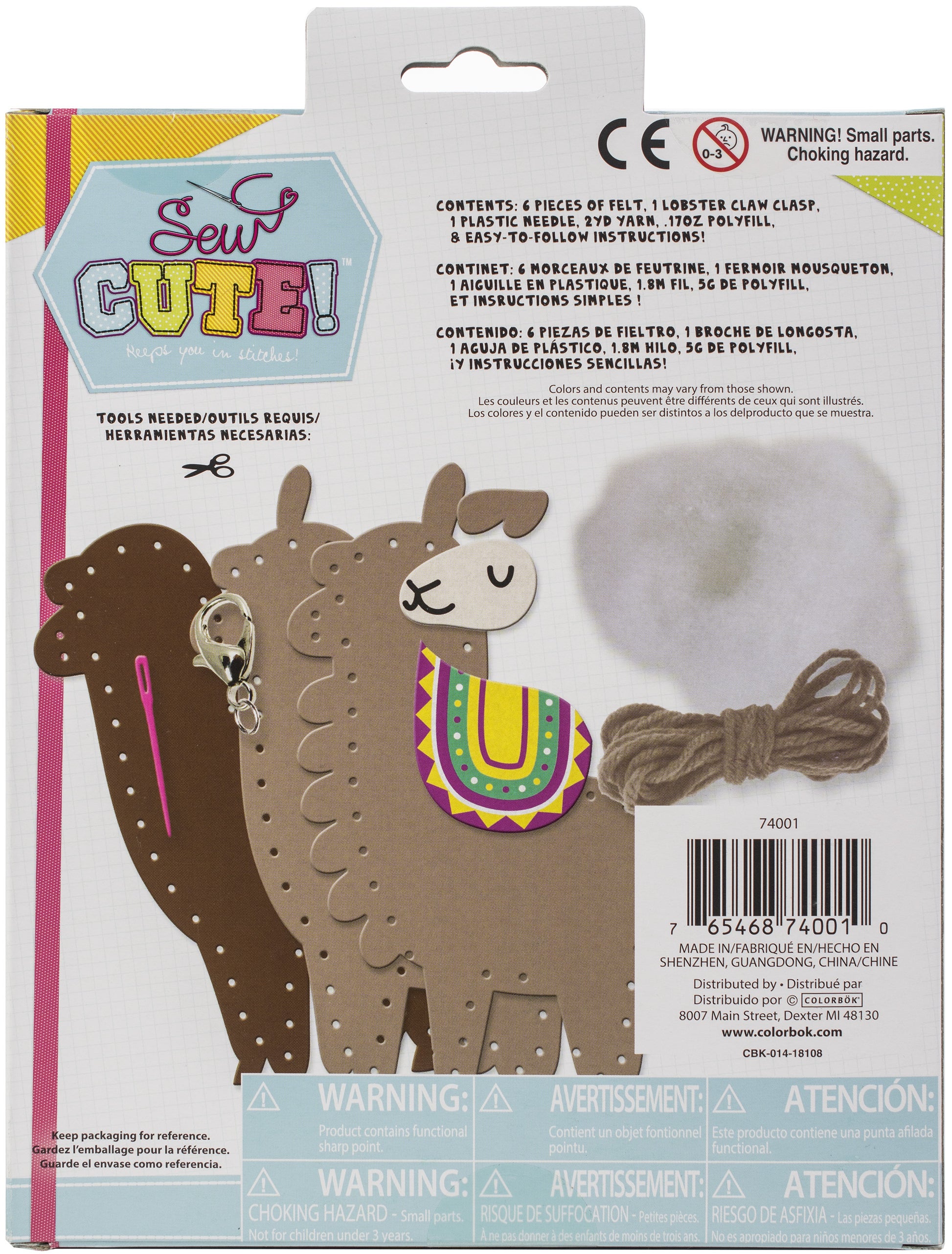 Sew Cute! Felt Backpack Clip Kit-Unicorn