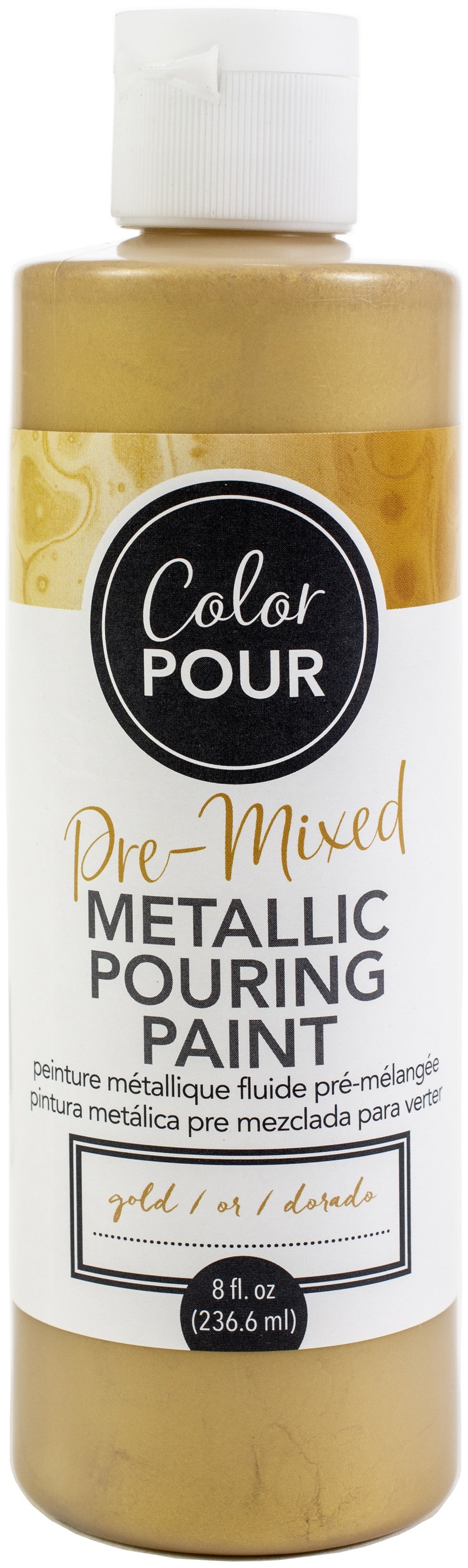 American Crafts Color Pour Pre-Mixed Metallic Paint 8oz-Gold