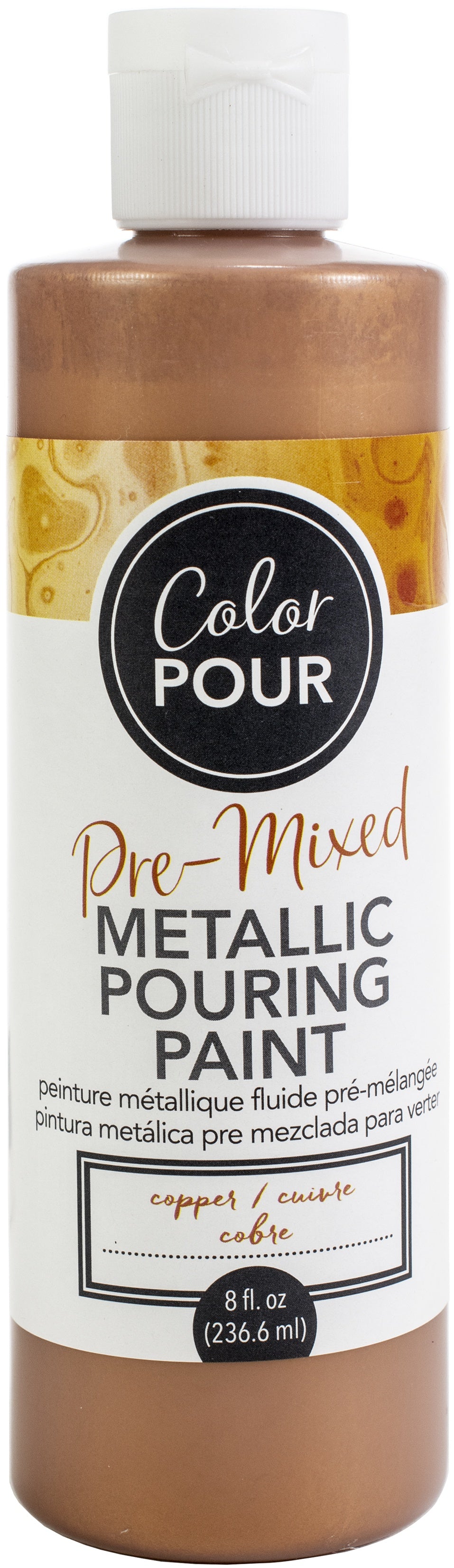 American Crafts Color Pour Pre-Mixed Metallic Paint 8oz-Copper