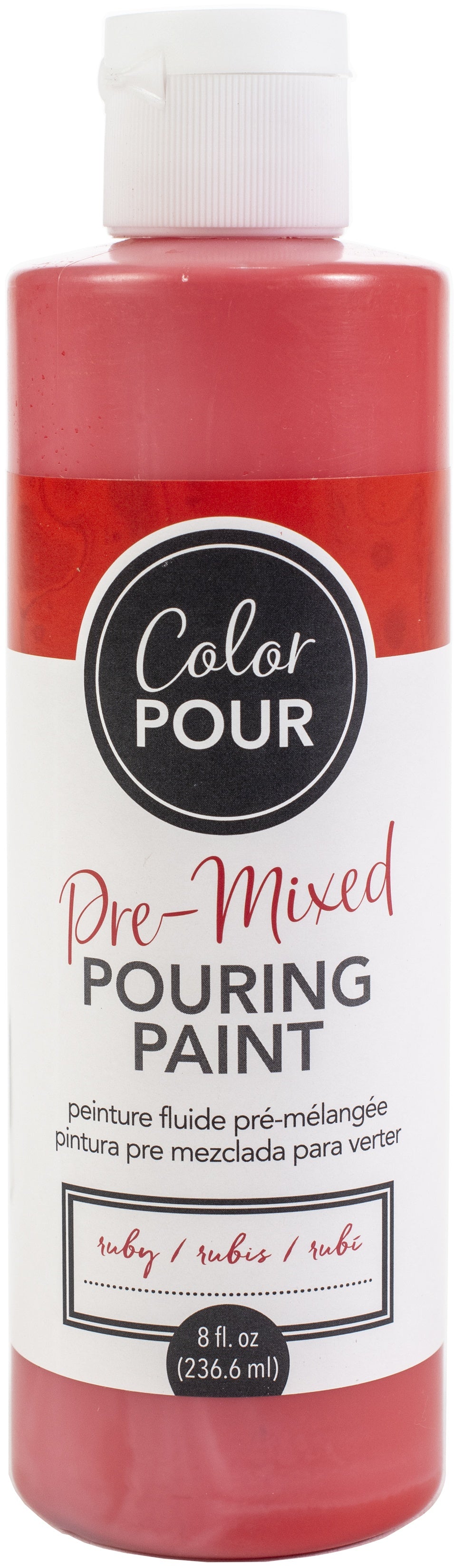 American Crafts Color Pour Pre-Mixed Paint 8oz-Ruby