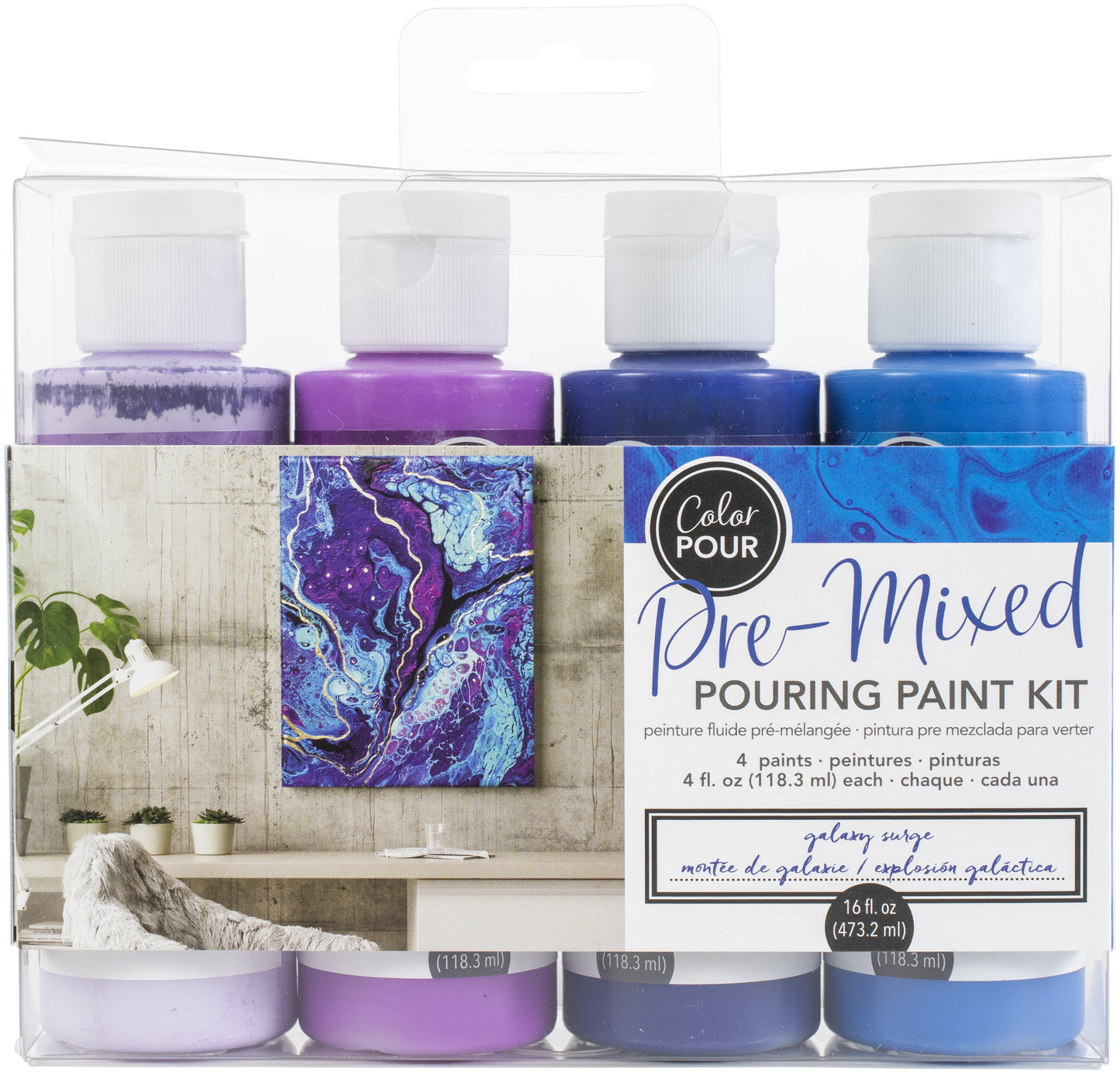 American Crafts Color Pour Pre Mixed Paint Kit Galaxy Surge