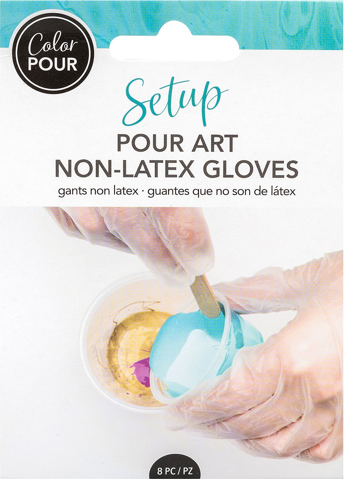 American Crafts Color Pour Non-Latex Gloves 8/Pkg