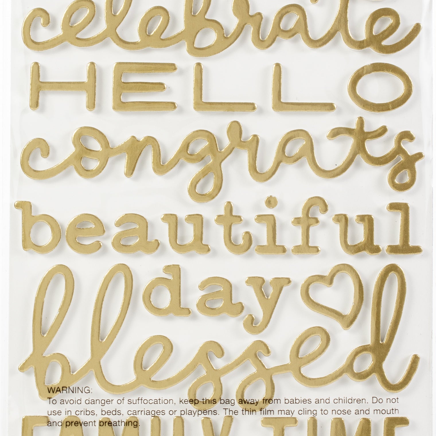 AC Foam Phrases Stickers with Gold Foil, 120pcs