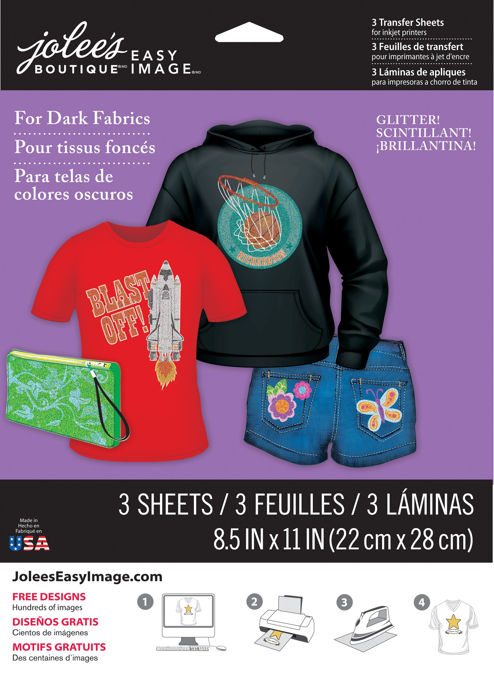6 Packs: 10 ct. (60 total) Jolee's Boutique® Easy Image® Iron-On Light &  Dark Fabric Transfer Sheets