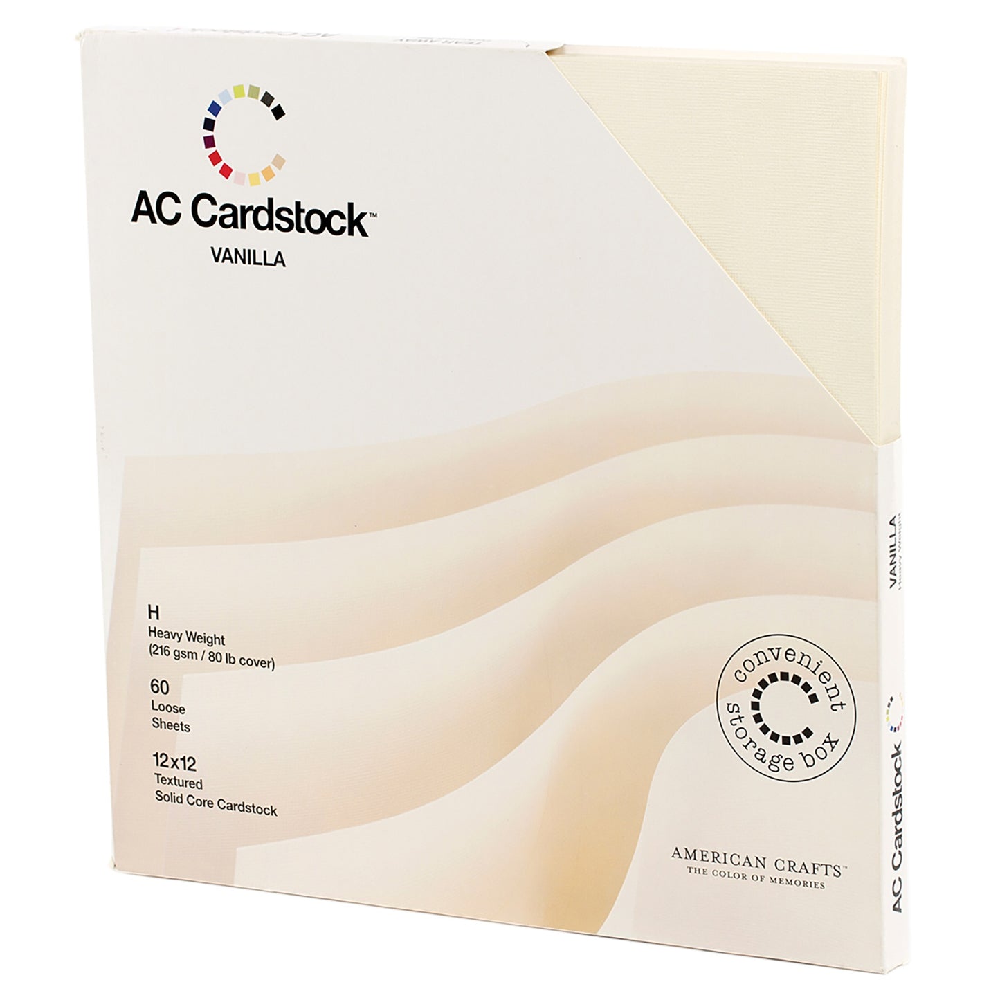 American Crafts Textured Cardstock Pack 12"X12" 60/Pkg