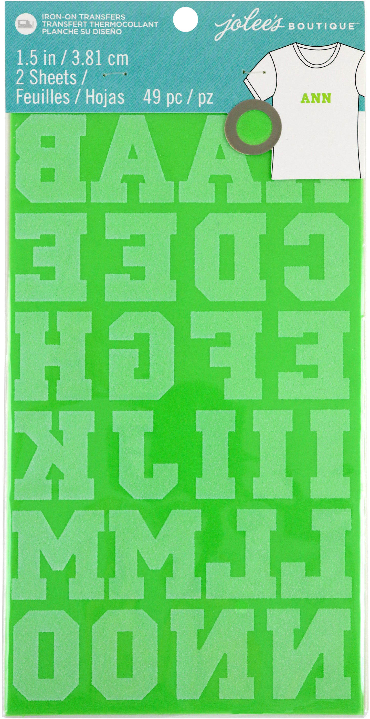 Jolee's  Iron-On Letters 1.5"-Lime