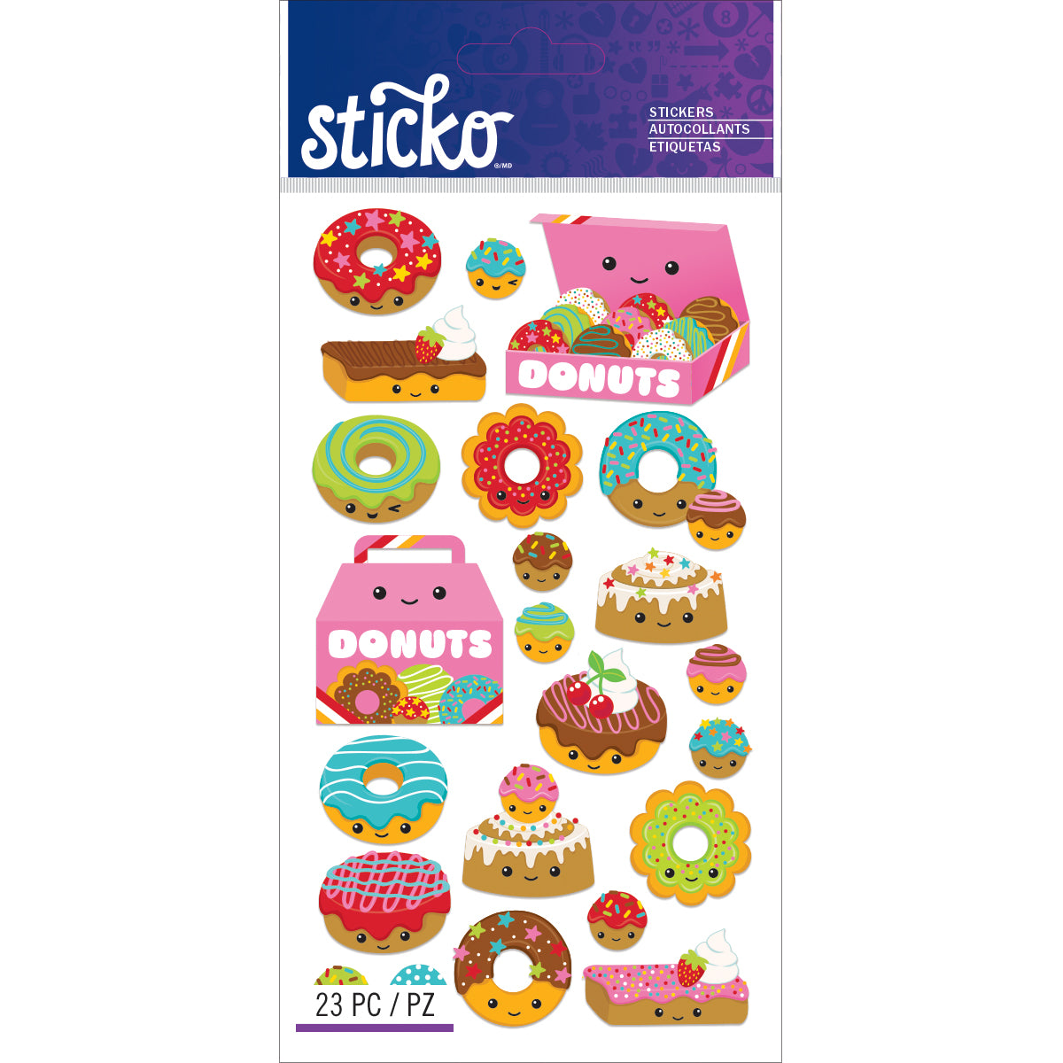 Sticko Stickers - Donut Characters, 23pcs