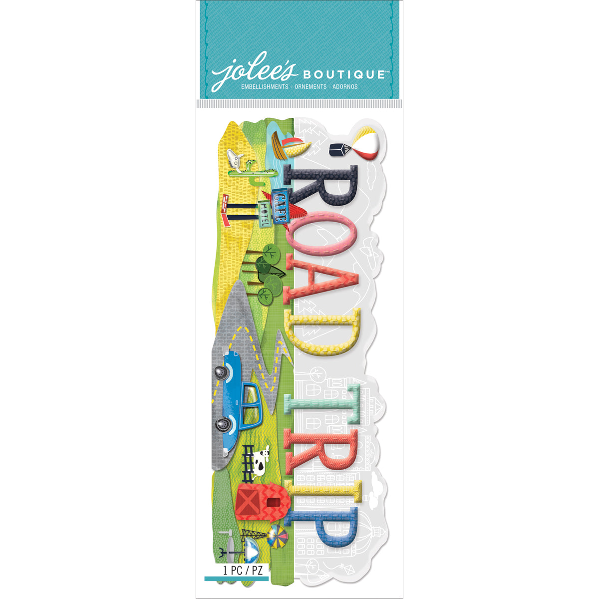 Jolee's Boutique Title Waves Dimensional Stickers - Road Trip, 1pc