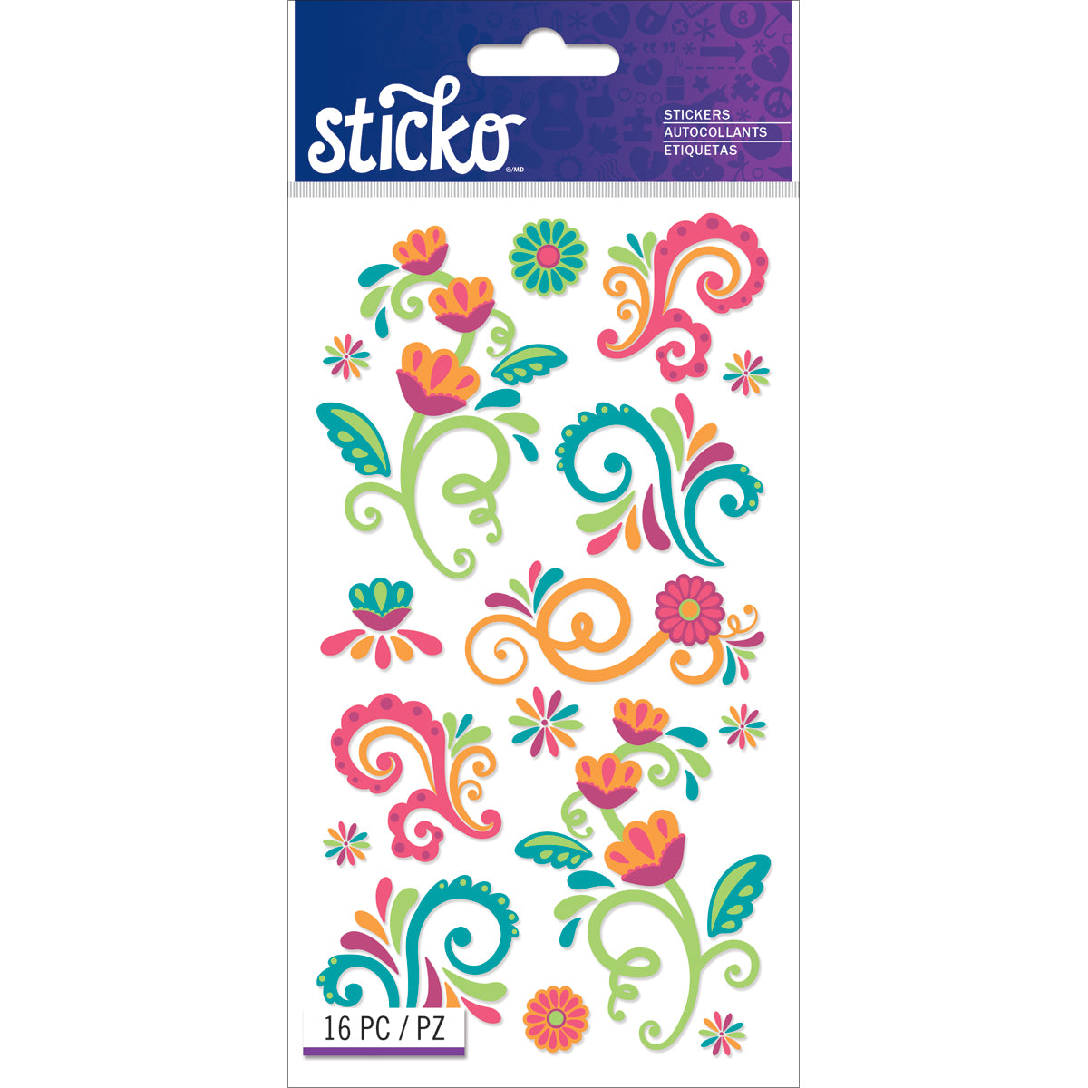 Sticko Stickers-Bright Flourishes