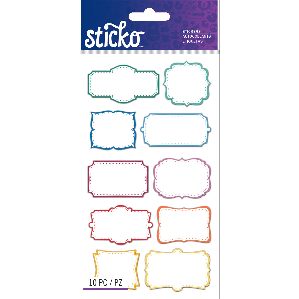 Sticko Label Stickers-Color Frame Labels