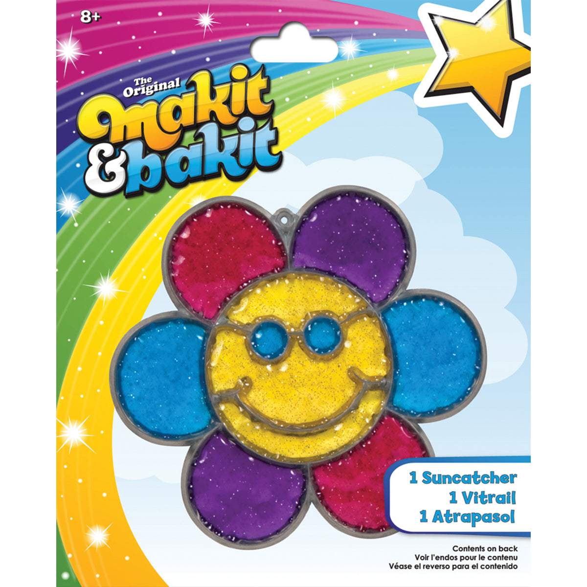 Makit & Bakit Suncatcher Kit-Glitter Smiley Face Flower