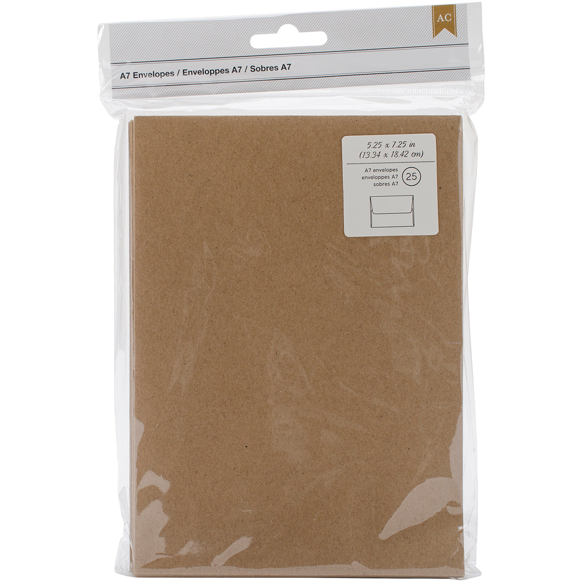 American Crafts A7 Envelopes (5.25"X7.25") 25 Pack-Kraft