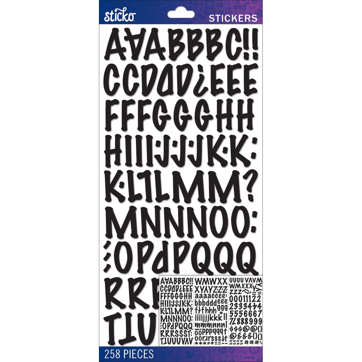 Sticko Alphabet Stickers-Black Marker Medium