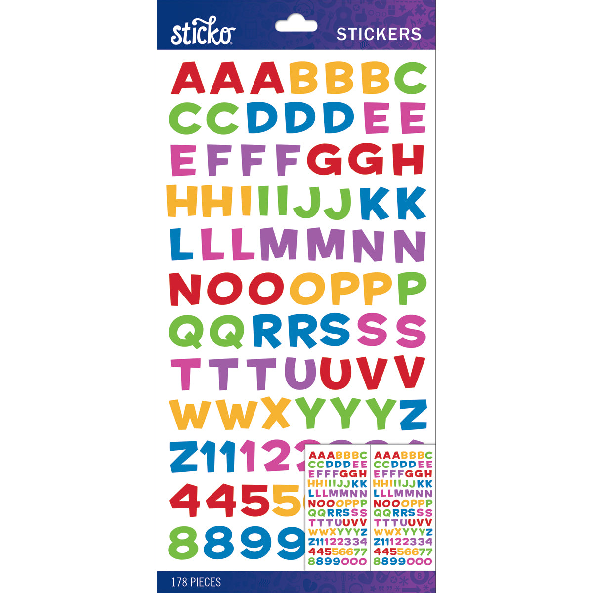 Sticko Alphabet Stickers - Funhouse Small, Multi Metallic, 178pcs