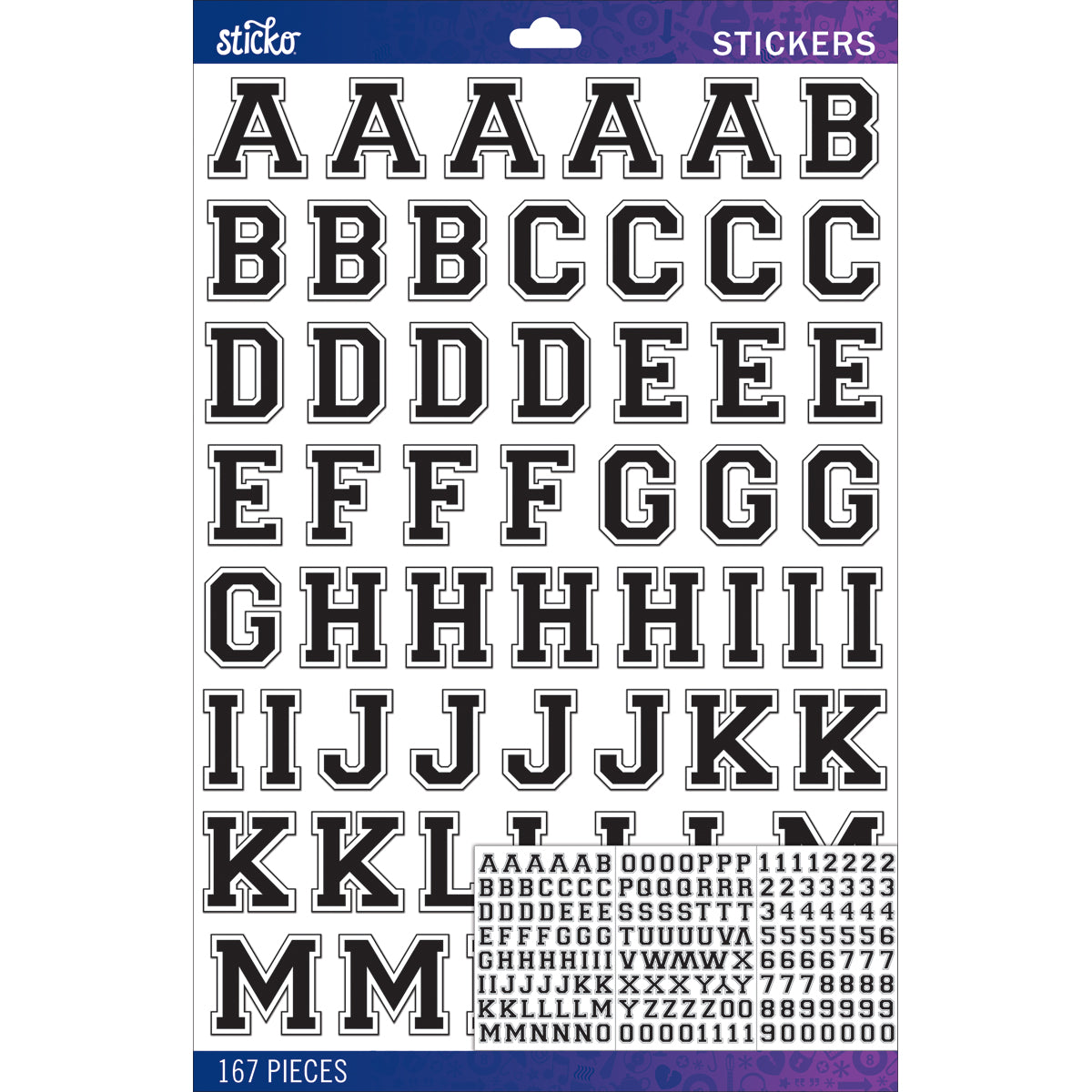 Sticko Alphabet Stickers Black Marker