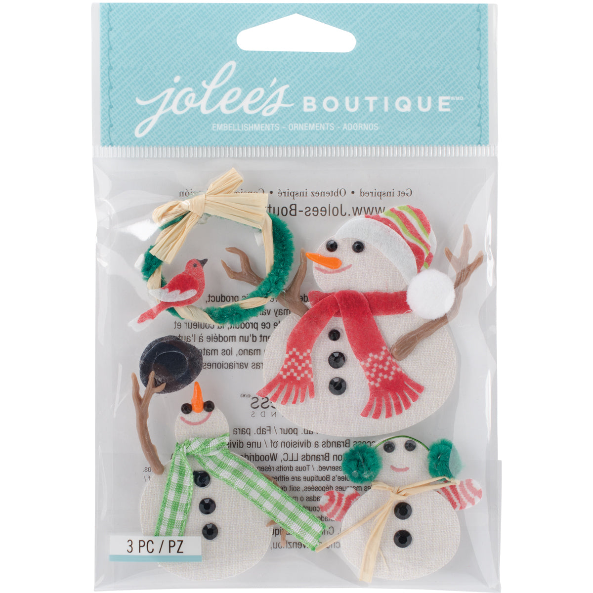 Jolee's Boutique Dimensional Stickers-Snowmen