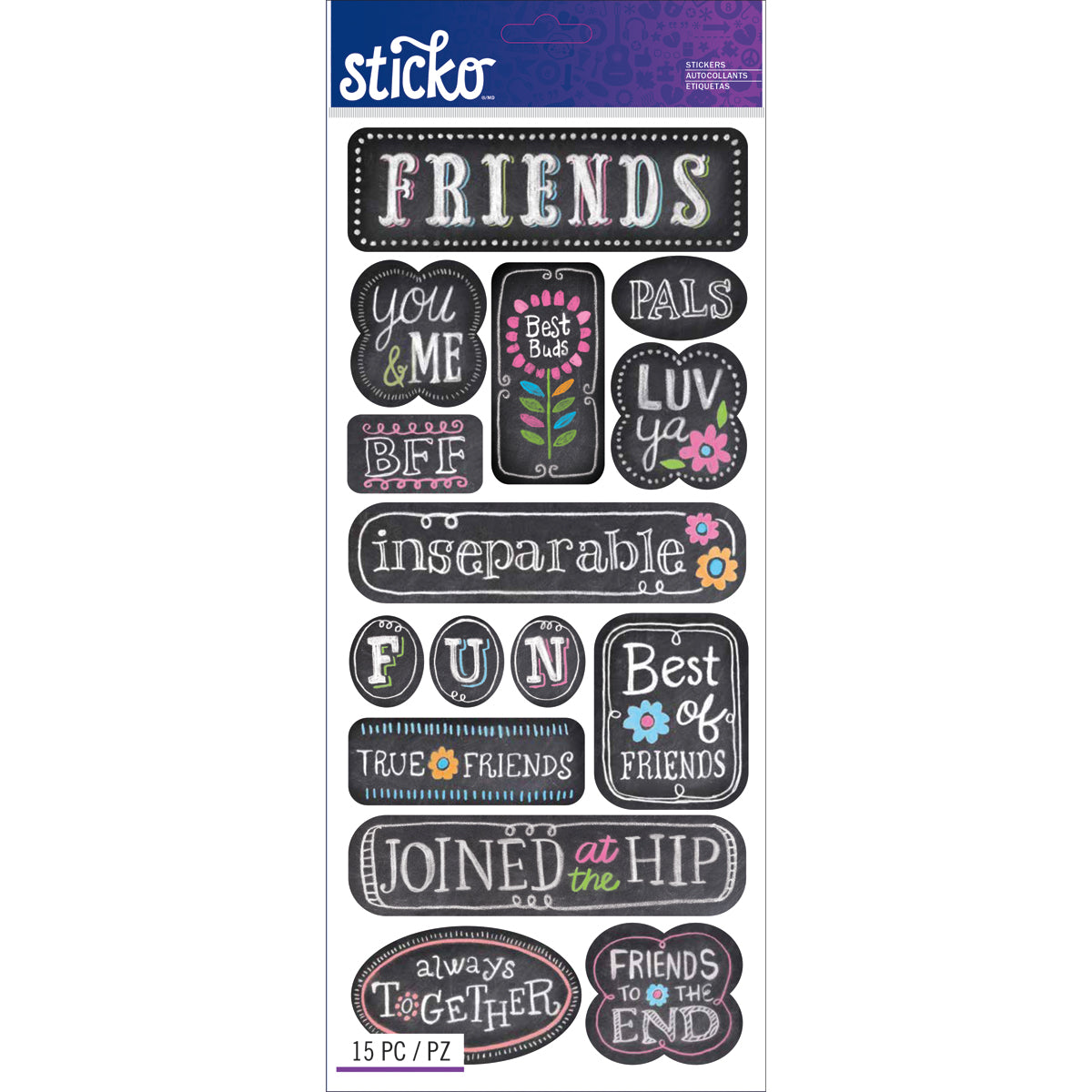 Sticko Stickers - Friends, 15pcs