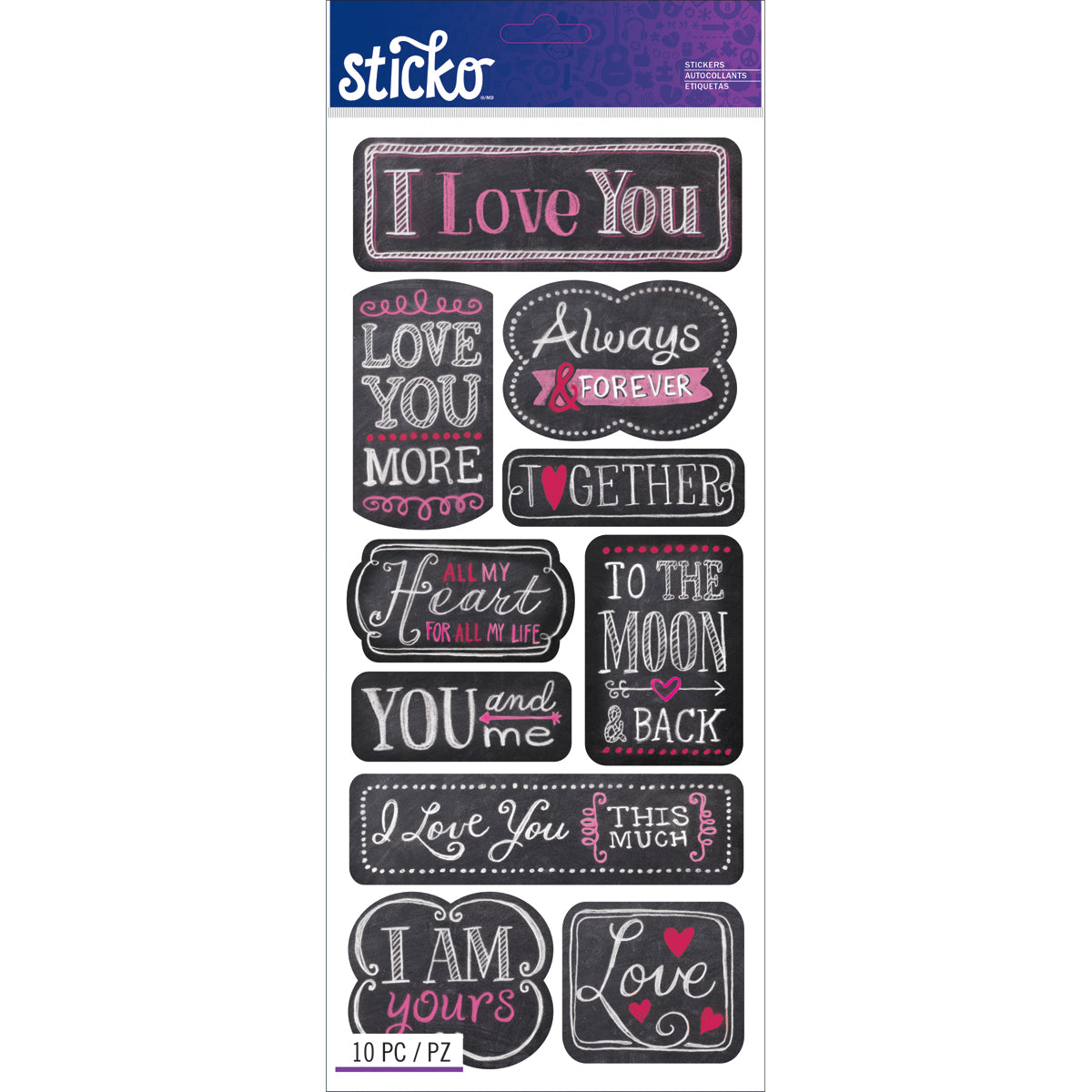 Sticko Stickers - I Love You, 10pcs