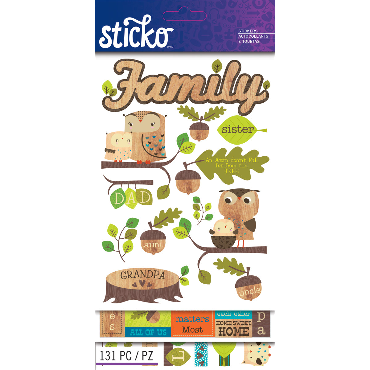 Sticko Themed Flip Pack Stickers - Family, 131pcs – American Crafts