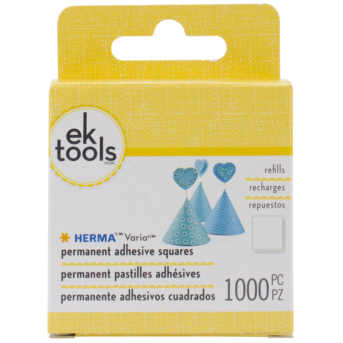 Multipack of 6 - EK Tools HERMA Vario Adhesive Tab Refill Permanent-Permanent-1000pcs, For E5501074