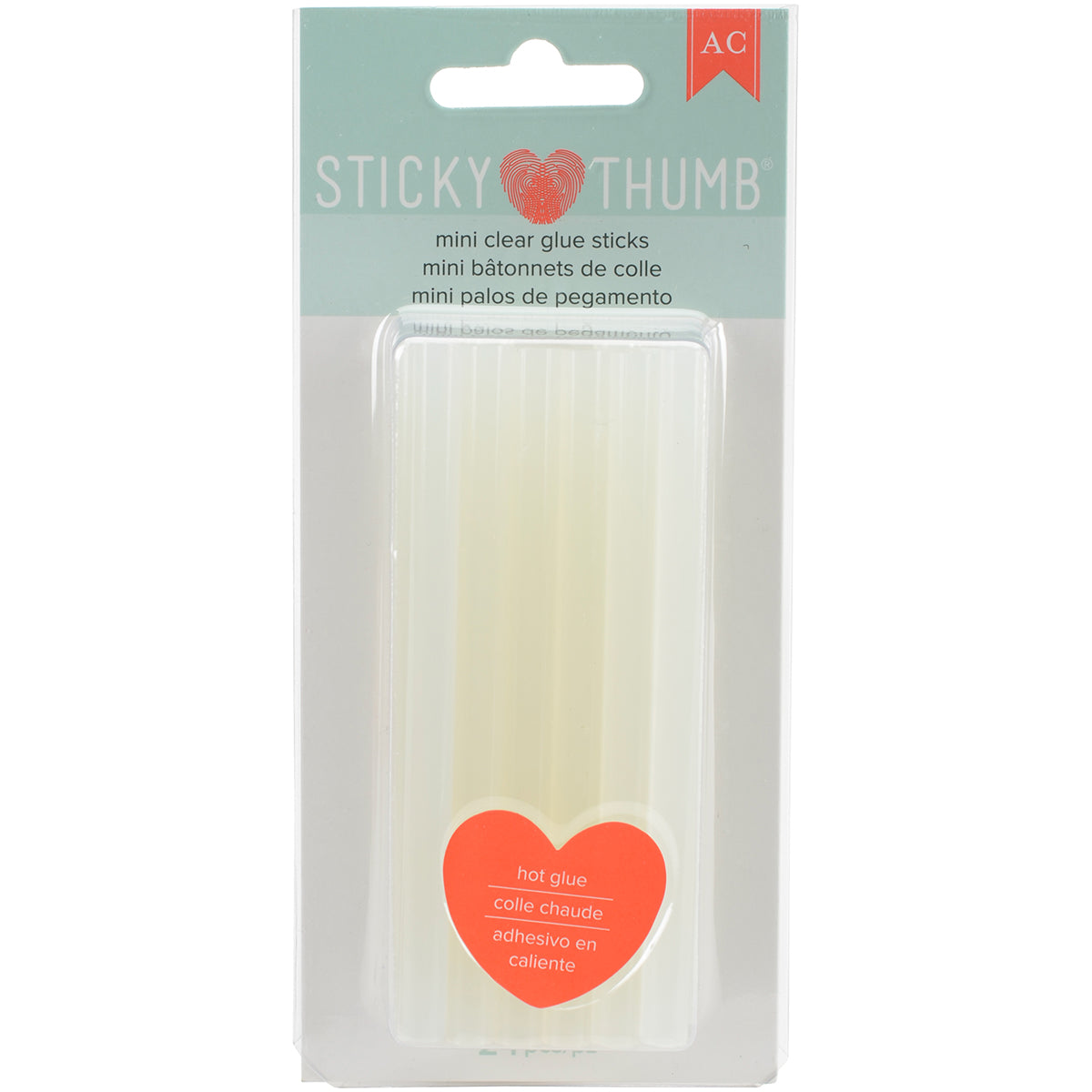 Sticky Thumb Mini Hot Glue Sticks 24/Pkg-Clear 4"X.28"