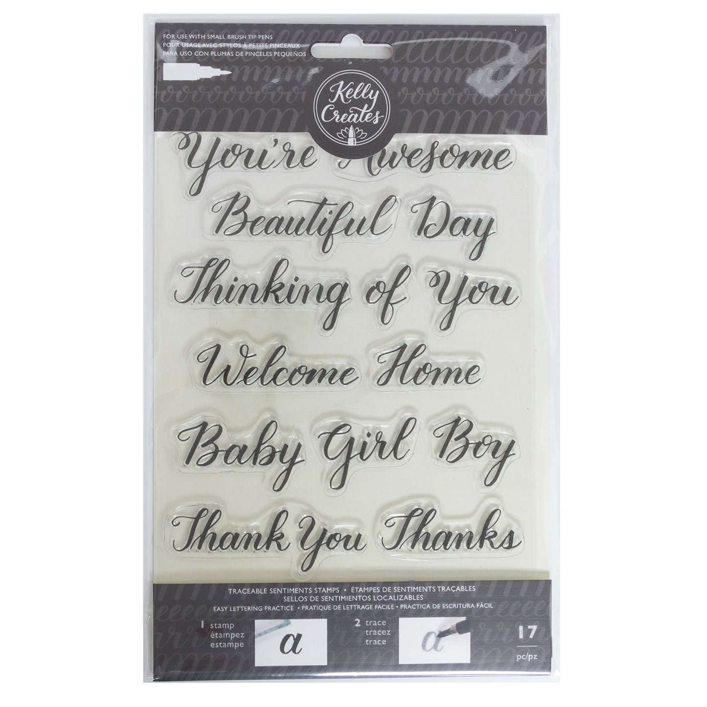 Kelly Creates Acrylic Traceable Stamps-Sentiment