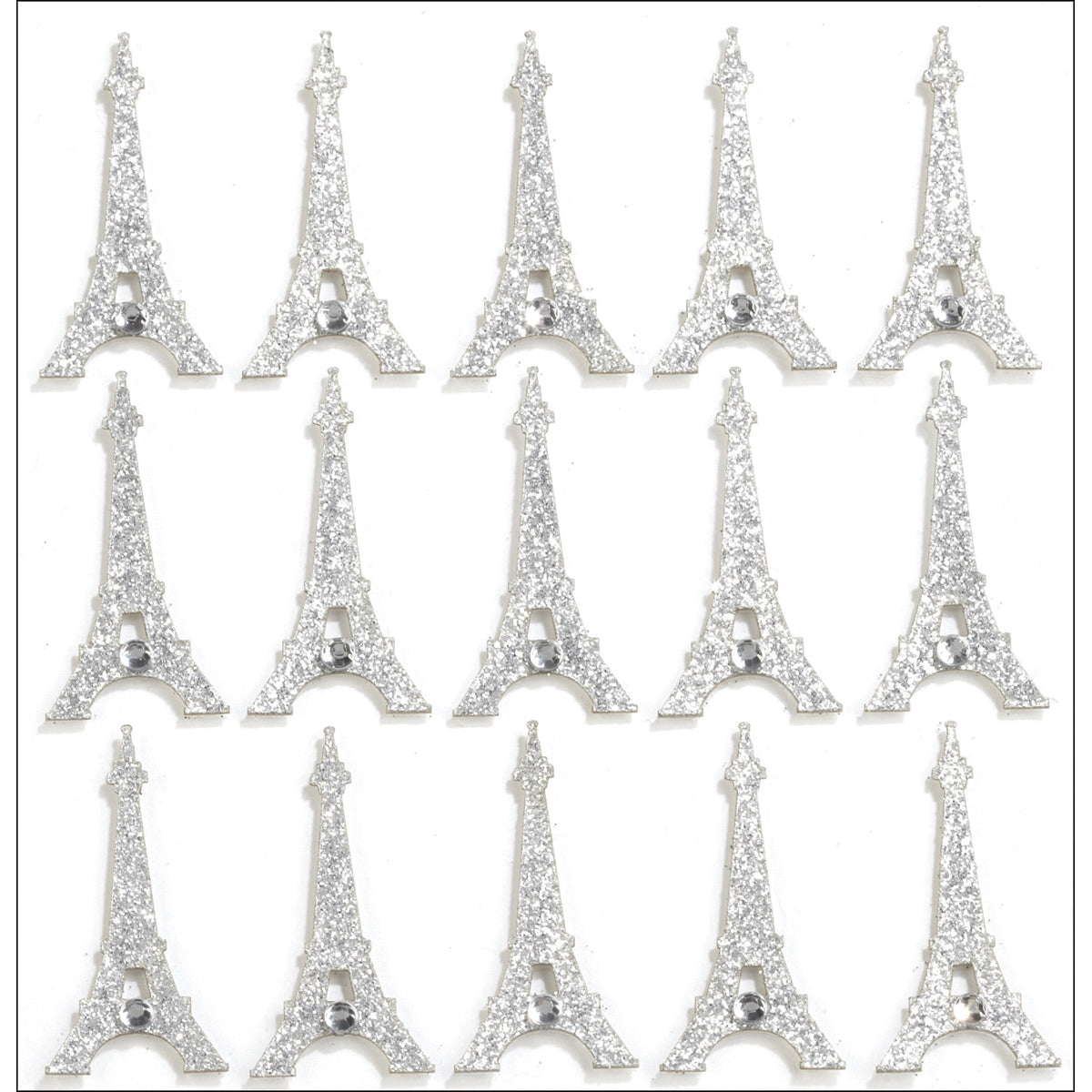 Jolee's Cabochon Dimensional Repeat Stickers-Eiffel Towers