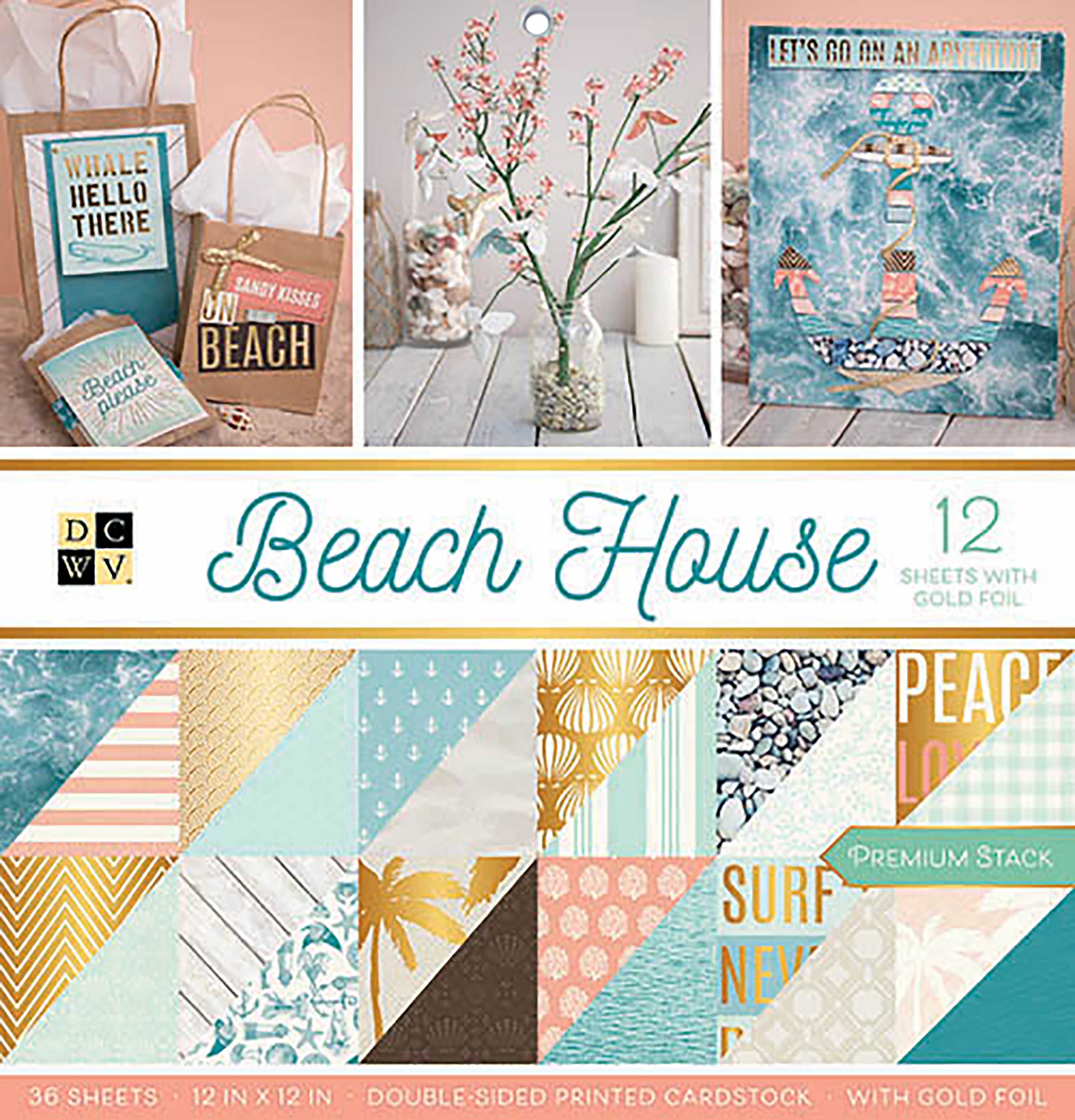 DCWV Double-Sided 12x12" Cardstock Stack - Beach House