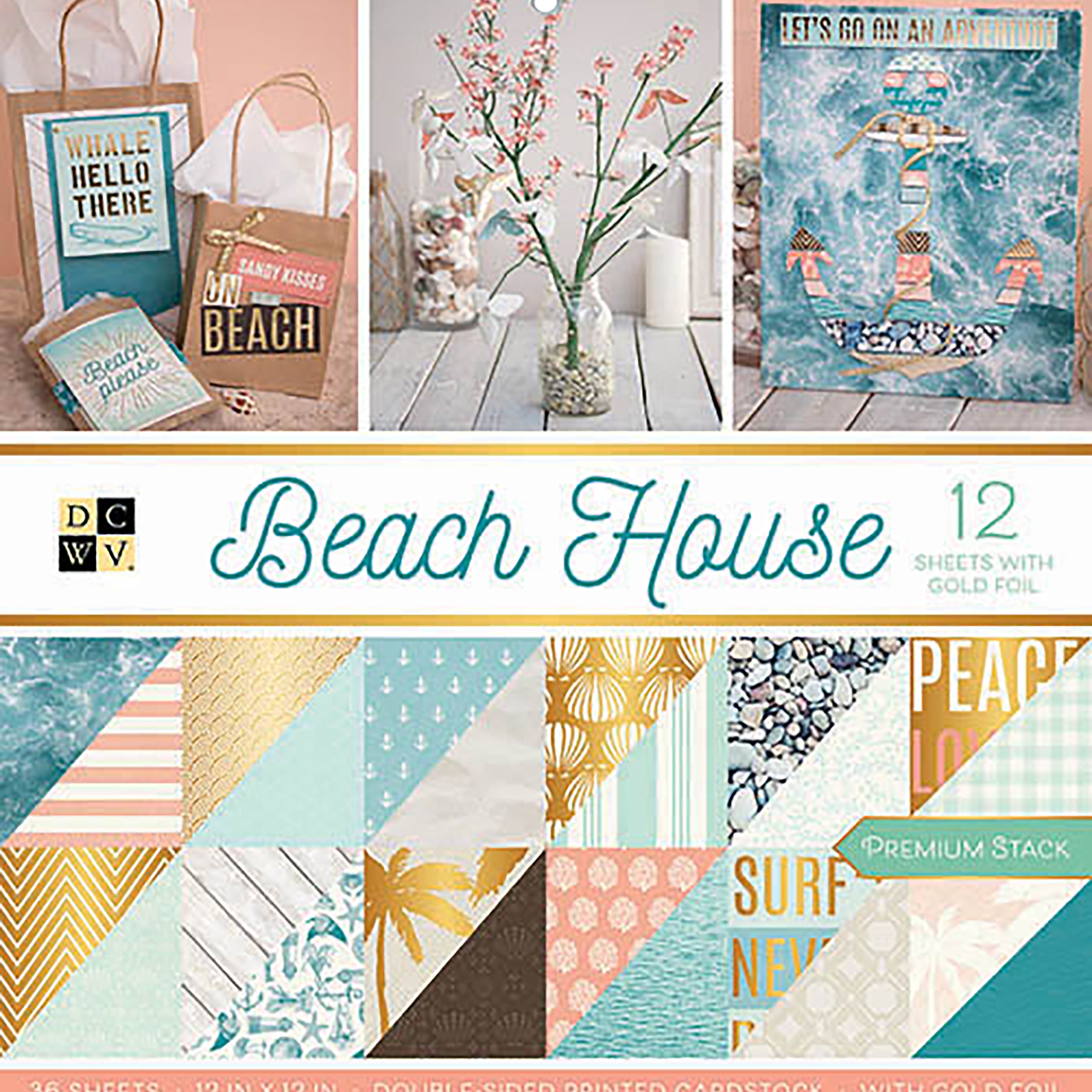 DCWV Double-Sided 12x12" Cardstock Stack - Beach House