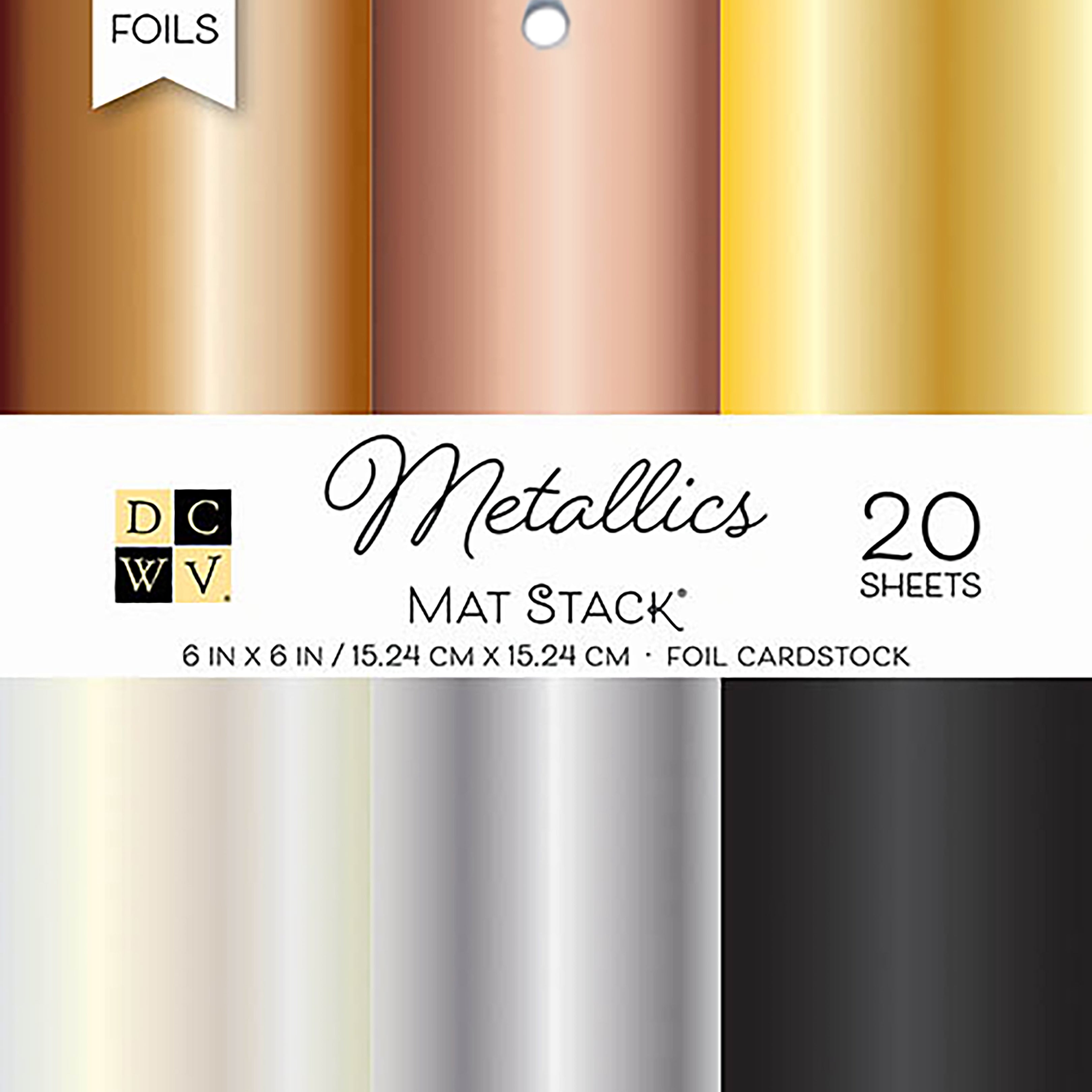 DCWV Metallics 6x6" Cardstock Mat Stack with Foil
