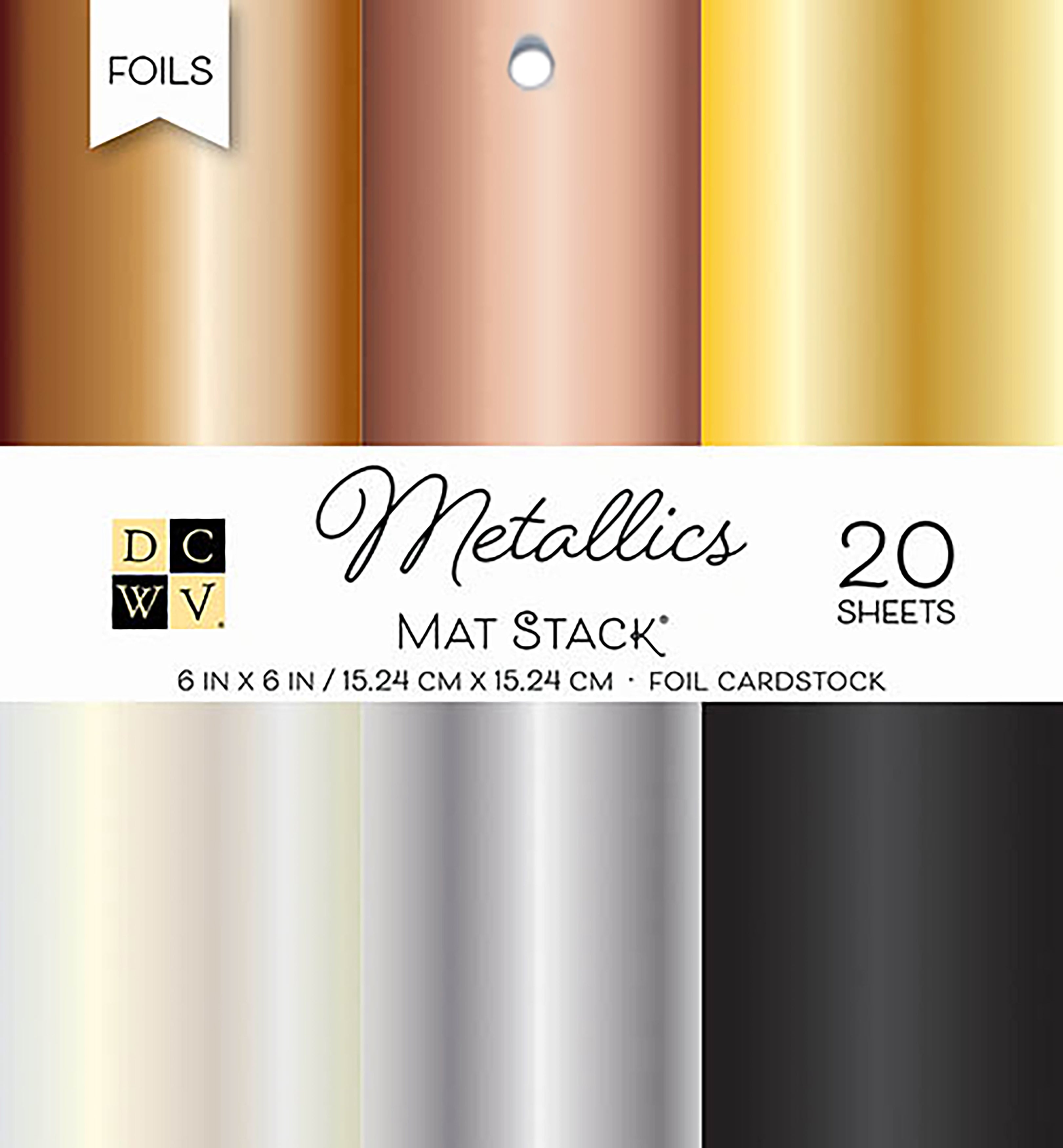 DCWV Metallics 6x6" Cardstock Mat Stack with Foil