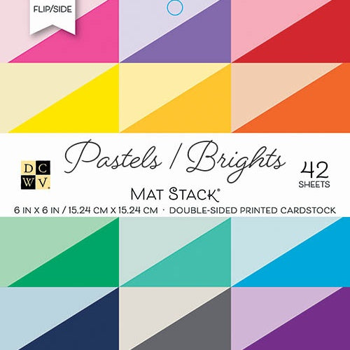 DCWV Double-Sided 6x6" Cardstock Stack - Flip/Side Solid Pastels & Brights