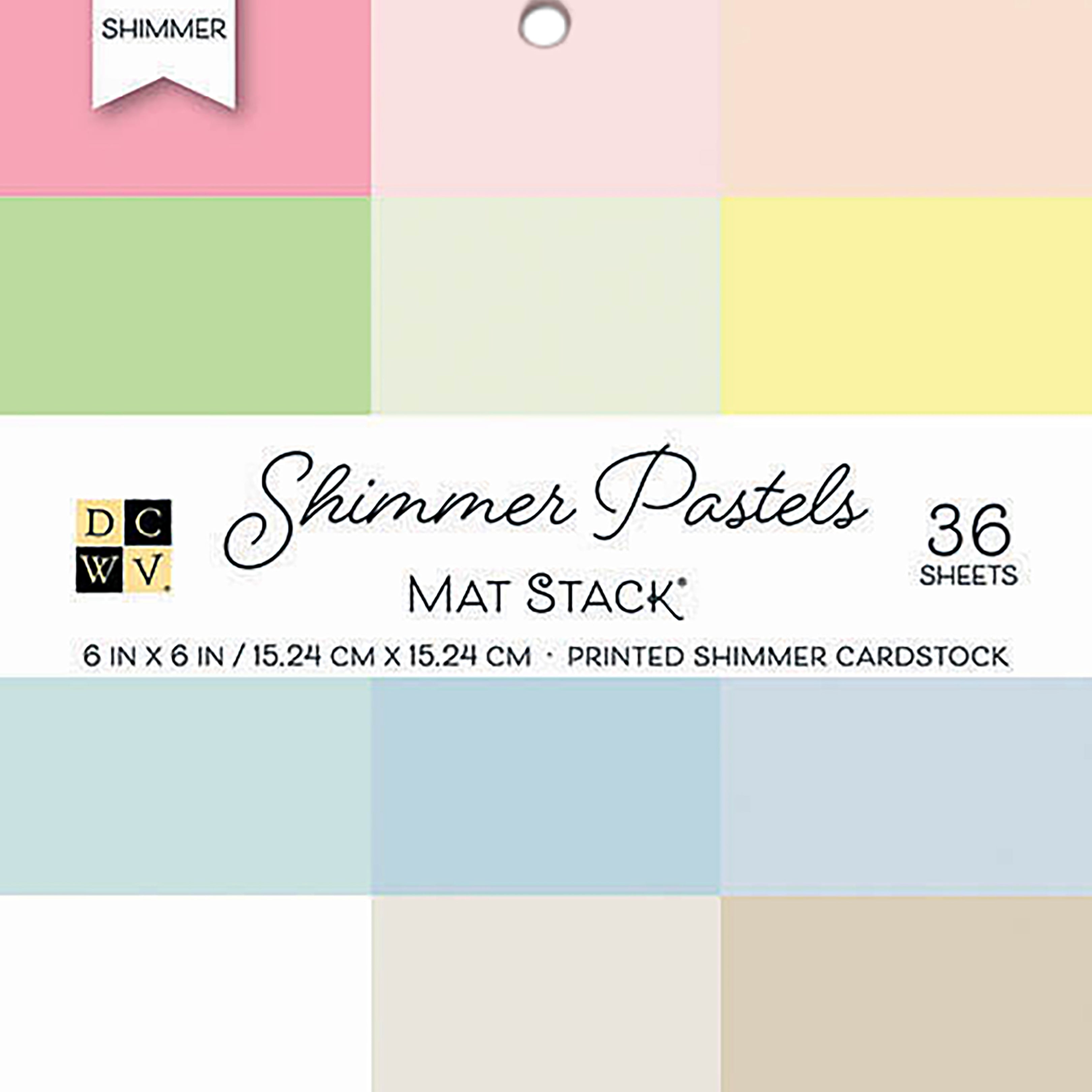 DCWV 6x6" Cardstock Stack - Shimmer Pastels Solid