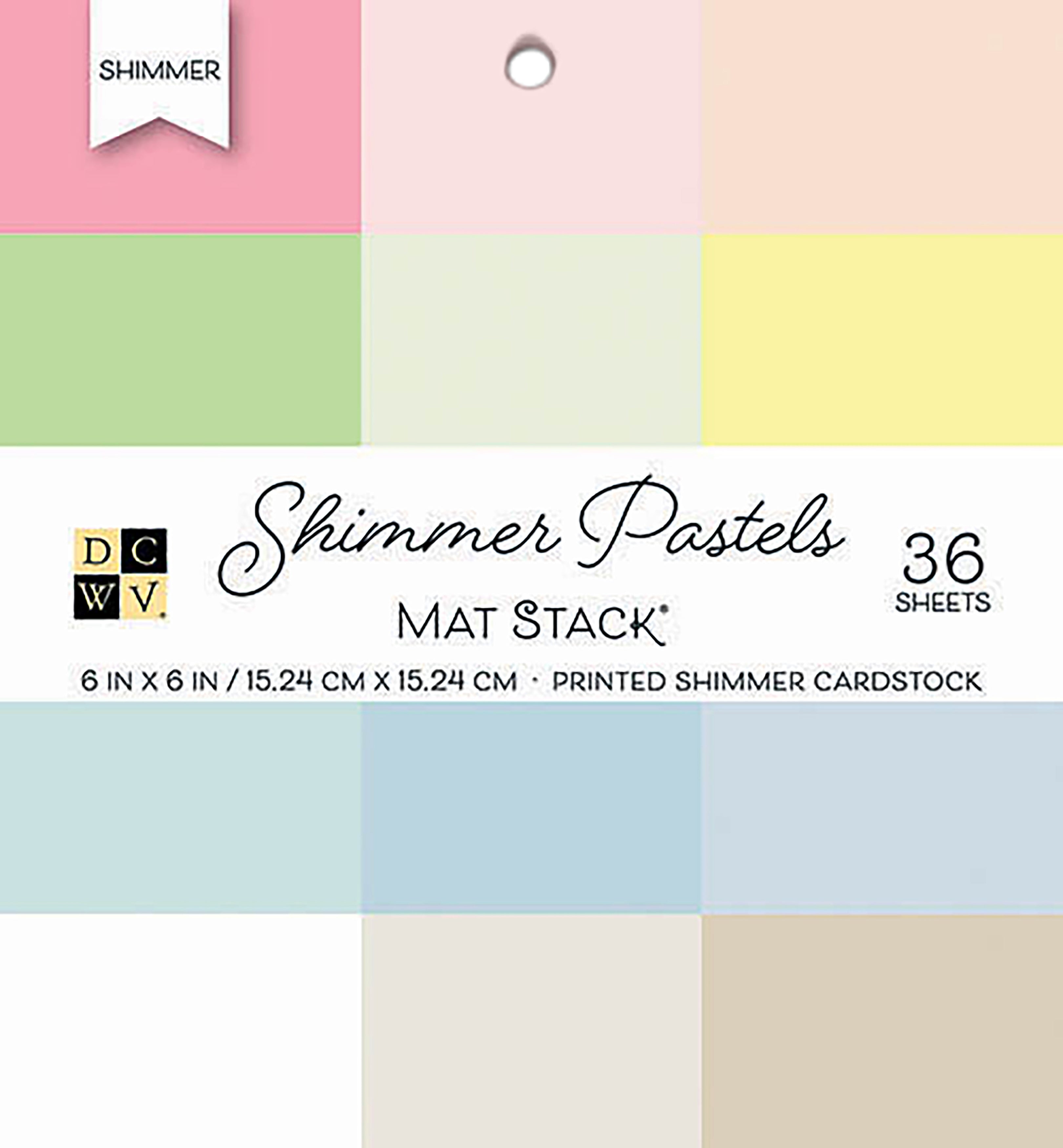 DCWV 6x6" Cardstock Stack - Shimmer Pastels Solid