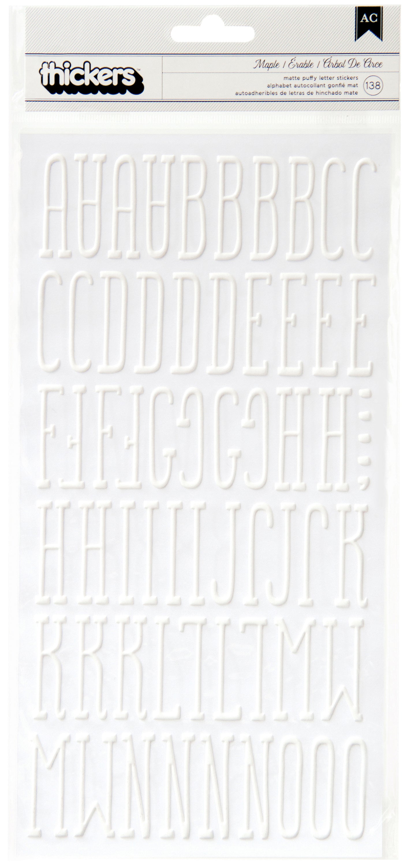 American Crafts Thickers Foam Letter Stickers, Rootbeer Float White