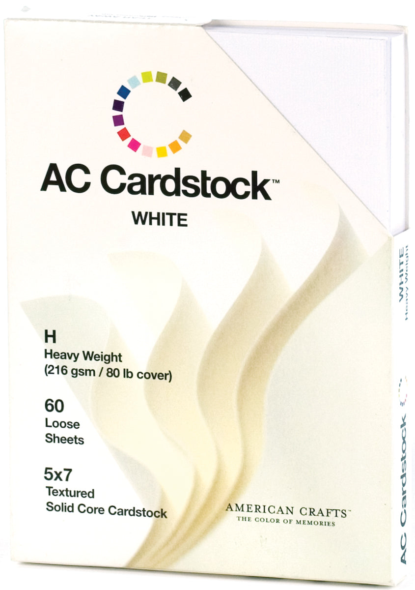 American Crafts Textured Cardstock Pack 5"X7" 60/Pkg-Solid White