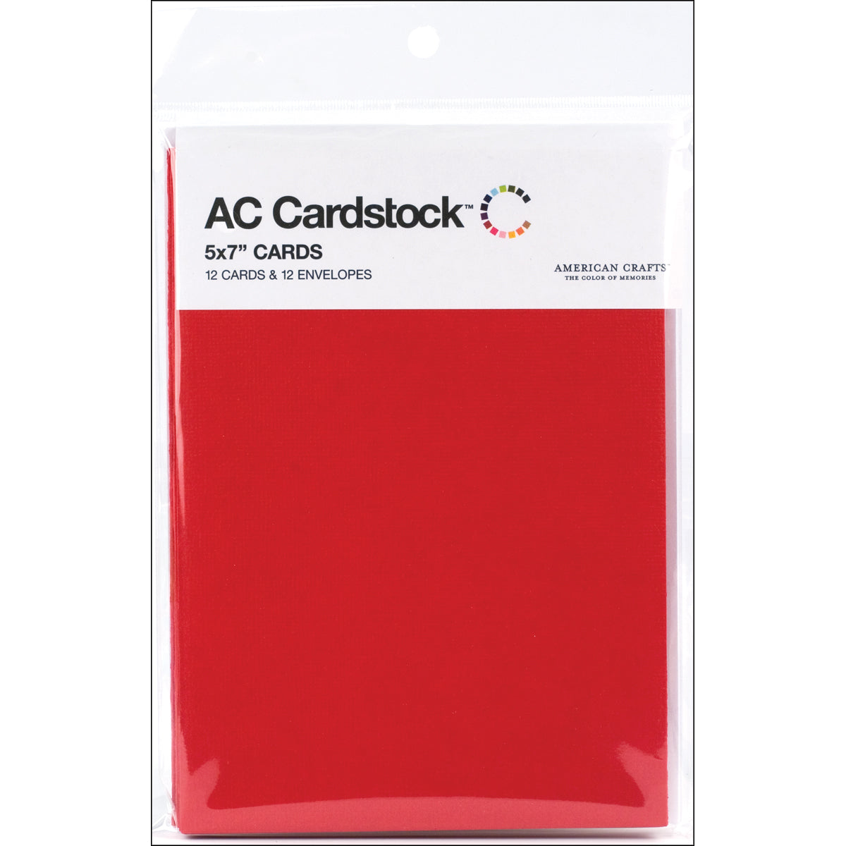 American Crafts Rouge Red 5x7 Cards with Envelopes, 12 sets
