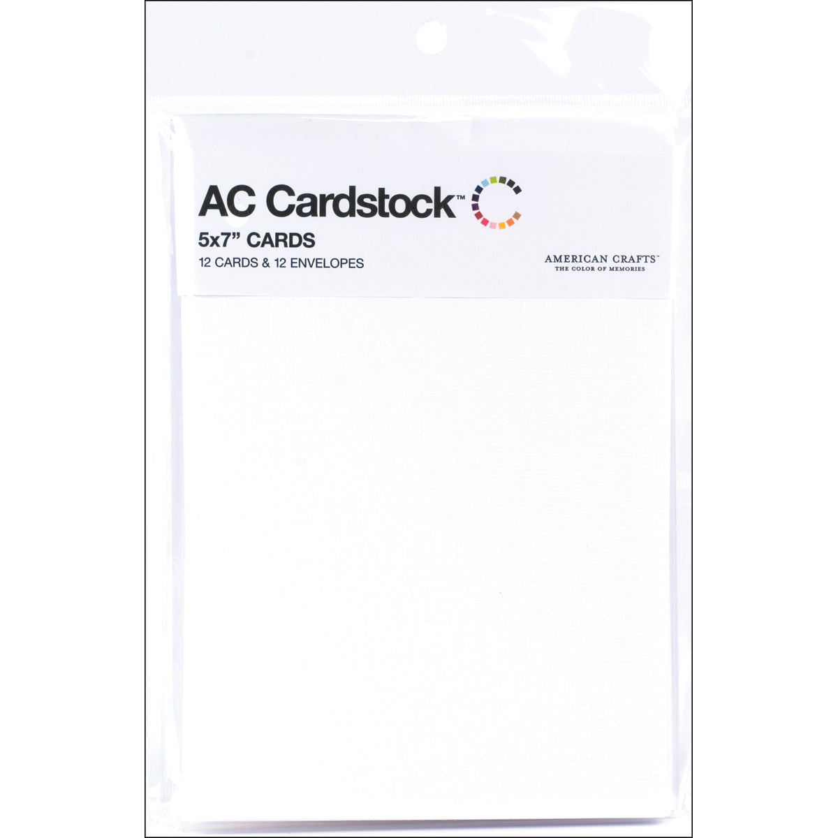 American Crafts A7 Cards W/Envelopes (5.25"X7.25") 12/Pkg-White